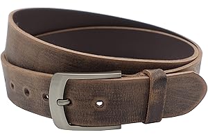 NK BELT GMBH Nk Belt 4 cm, Genuine Brown Buffalo Leather Belt, Handmade Leather 80 cm - 145 cm