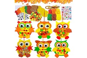 QXNDXQ 6Pcs Kit Feltro Decorazioni, Kit Artigianale di Ghirlande Autunnali, Lavoretti Creativi per Bambini, con Adesivo Diamante, Glitter Palla Pompon, Attività E Decorazioni Creative Autunnali