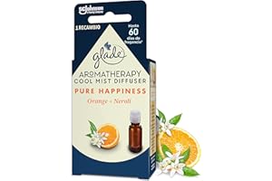 Glade Aromatherapy Difusor De Aceites Esenciales, Fragancia Pure Happiness, Recambio, Color Incoloro