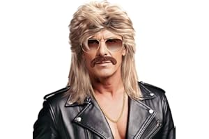 ‎WEARXI WEARXI Vokuhila Perücke Herren Männer Blond Perücken, 80er 90er Jahre Outfit Herrens, Halloween Perücke Herren, Faschingskostüme Männer Party Beweig 80er Jahre Accessoires