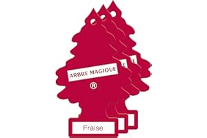 WUNDER-BAUM Arbre Magique® Kit de 3 Rafraîchisseurs d'air Parfumeurs Fraise. Super arôme de Longue durée pour la Voiture, la Maison, Le Bureau, etc.