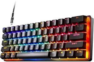 SteelSeries Apex Pro Mini teclado gaming HyperMagnetic – El teclado más rápido del mundo – Accionamiento ajustable – Factor forma compacto 60 % – RGB – Teclas PBT – USB-C – Teclado inglesa (QWERTY)