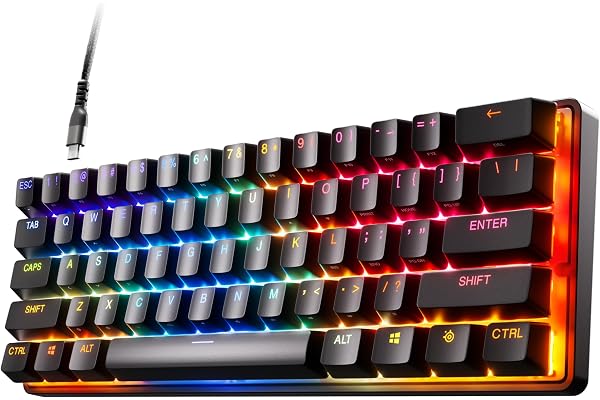 SteelSeries Apex Pro Mini - Clavier Gaming - HyperMagnetic - 60% - Switches OmniPoint 2.0 HyperMagnetic - Actionnement Ajustable -Rapid Trigger -Rapid Tap/SOCD -Capuchons PBT -RVB - USB-C -FR AZERTY