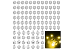Gvolatee 100 Stück Ballonlichter, Mini LED Licht Ballon, Ballons Lichter, Ballonlicht Luftballons, Luftballon für Papierlaterne, Ballonlicht, Geburtstagsfeier, Hochzeit, Halloween Dekoration, Warmweiß