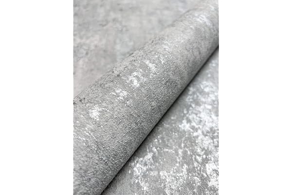 Newroom Papier peint intissé argenté béton, industriel, gris, loft avec conseils pour tapisser