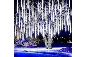 Auniq Météores Pluie Lumières 30cm 10 Tube 240 LED Guirlandes Lumineuse Extérieure Étanche IP65 Douche Pluie Feux Lumières de Noël Avec câble de 5 m pour Décoration de Fête Jardin Fenêtre Balcon