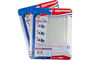 H HANSEL HOME 10 okładek na książki 30 x 55 cm, samoprzylepne i regulowane, przezroczyste, 10 sztuk pokrowców na książki, łatwe i wygodne w obsłudze