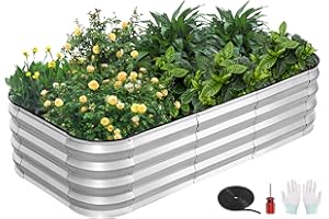 GoCampDirect Kit de cama de jardín elevada modular 3 en 1, tamaños ajustables (4 x 2 x 1 pies, 3 x 3 x 1 pies, 5 x 1 x 1 pies), caja de acero galvanizado resistente con varillas de refuerzo y guantes