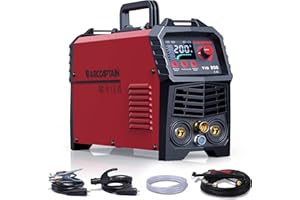 ARCCAPTAIN DC WIG Schweißgerät 200Amper IGBT - Kombi HF-Zündung TIG WIG Schweißgerät mit 200 Ampere und MMA E-Hand, mit Digitale LED Anzeige, Schweißen von Stahl, Edelstahl uvm