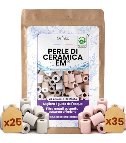 Perline Di Ceramica EM Grigie - Purificano L'acqua, Eliminano Calcare E Cloro, Per Caraffe Ed Elettrodomestici