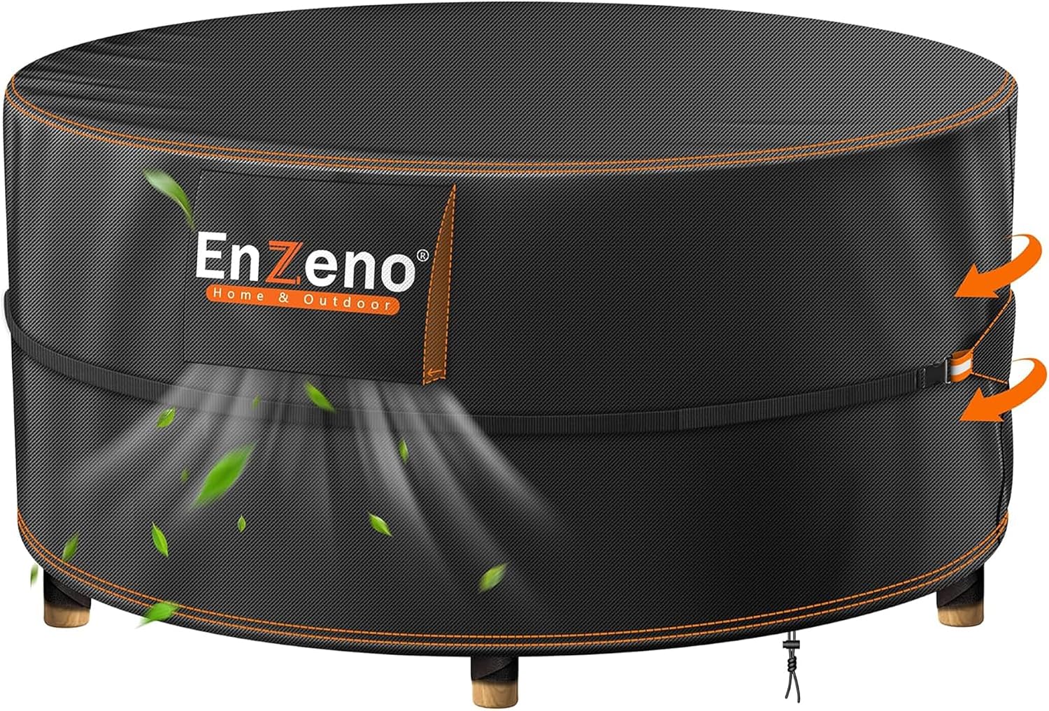 Enzeno Garden Furniture Cover Round Waterproof, Garden Table Covers with Air Vent, Round Patio Furniture Cover 420D Oxford Cloth Patio Outdoor Circular Table Covers Windproof (190x80cm)