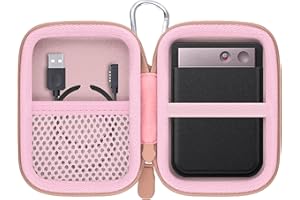 Khanka pour PLAUD Note Enregistreur Vocal IA Étui Rigide de Transport, Housse de Protection Compatible avec PLAUD Note AI Enregistreur Audio avec Mousqueton, Étui Seulement (Or Rose)