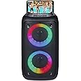 Zoook 20Watts Bluetooth Speaker with Dual 3" Driver Cone, Big Diaphram, Loud Sound, Karaoke Microphone Input Slot, Supports TF/USB/Aux-In, with 3modes of RGB Lights