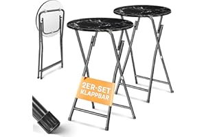‎KESSER KESSER® Stehtisch 2er Set Bistrotisch mit PVC-Platte | Wetterbeständiger Klapptisch | 60cm / 110cm | Partytisch Tisch rutschfest | In- & Outdoor | Hochzeit Empfangstisch 4 Standfüße pulverbeschichtet