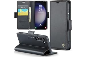 Rerzoiro Handyhülle für Samsung Galaxy S23 Plus Hülle, Premium PU Leder Klapphülle RFID Schutzhülle Magnet Kartenfach Standfunktion Flip Wallet Tasche Case Kompatibel Samsung S23 Plus, Schwarz
