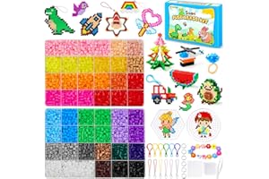 ‎CGBOOM CGBOOM Bügelperlen Set, 5200 bügelperle 5 MM Bügelperlen groß Steckperlen mit Bügelperlen Platten Komplette Perlen Set Weihnachten Geburtstag Geschenk für Kinder