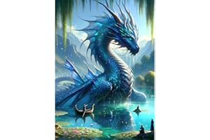 DPHERO DIY Dragon Diamond Painting Kits for Adults,5D Fantasy Diamond Art Kits for Beginners,Round Full Drill Dreamland Diamond Painting Art,DIY Painting by Numbers Diamond Art Painting 12x16 inch