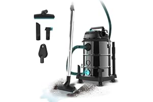 Cecotec Aspiratore per solidi e liquidi 30 L Conga Rockstar Wet & Dry Steel Pro. 1600 W, 23 kPa, Sistema di drenaggio, Aspirapolvere e soffiante, Struttura in metallo, Ruote, Raggio d'azione 5 m