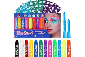 FLYISH DIRECT Faschingsschminke für Kinder, 12 Farben Kinderschminke, Schminkstifte Kinder für Halloween Karneval Party Fasching Make-up, Sicher & ungiftig