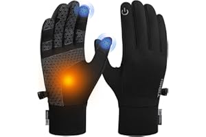 RUIXUE Winter Running Gloves Warm Lightweight, Touchscreen Gloves Grip Cycling Gloves for Men Women, Thermal Liner Gloves for Sports Hiking Driving Working Walking