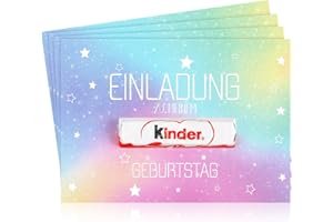 Clabby 12 Sets Glitzer Regenbogen Einladungskarten zum Kindergeburtstag mit 12 Briefumschläge Regenbogen Geburtstag Einladung für Mädchen Jungen Partyeinladungen OHNE Kinderschokolade