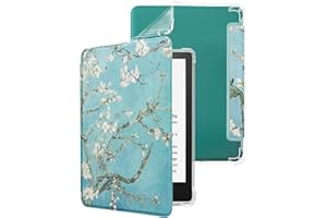 WALNEW Case for 7" Kindle Paperwhite 12th Generation 2024 and Kindle Colorsoft Signature Edition, Clear Soft TPU Back Protective Cover for 2024 Kindle Paperwhite (Tree and flower)
