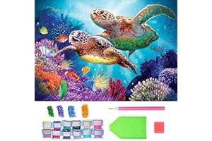 ANHEXUAN DIY 5D Kit Diamond Painting Animaux 30x40cm (Tortue),Peinture Diamant pour Enfant et Adultes Debutant,Ideal pour la decoration Maison/Salon/Chambre/Bureau