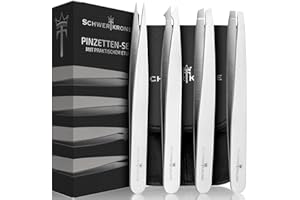 Schwertkrone Zestaw pęset – 4-częściowy – pęseta do usuwania włosów – 100% stal nierdzewna – dla kobiet i mężczyzn – z praktycznym etui