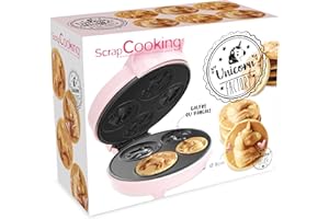 ScrapCooking 3886 - Macchina per cialde e pancake unicorno, motivo: Unicorn Factory, per piastra riscaldante anti-aderente, idea regalo per pasticceria, cucina, ricetta inclusa, colore: rosa