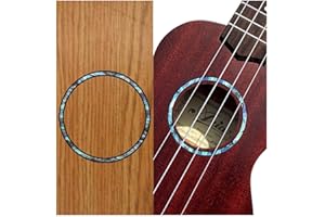INLAYSTICKERS Inlay Sticker für Tenor Ukulelen - Schallloch Rosette/Purfling - Abalone Blau