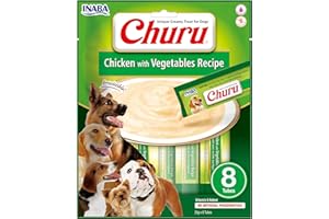 Churu Sticks by INABA Dog Treat - Chicken & Vegetables Flavour (8 x 20g) / Soft & Creamy Dog Treat, Delicious & Healthy Snack, Food Topper, Pill Assist, Training Treat, Natural, Grain Free