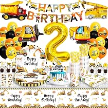 Décoration Anniversaire Chantier 4 Ans - Kit Vaisselle Complet Pour 16 Invités Garçon