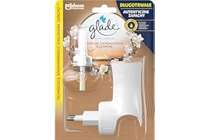 Glade Elektryczny Odświeżacz Powietrza, Electric Scented Oil o Zapachu Sensual Sandalwood & Jasmine, Urządzenie z Wkładem, Długotrwały Zapach, 20 ml