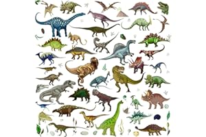 JUMRHFAN 76 sztuk Dinozaur Luminous Naklejka, Blask w ciemnej kalkomanie ściennej, Pokój dziecięcy Dinozaur Dekoracja ścienna, Dinozaury Kalkomania, Zwierzęta Świetliste naklejki dla chłopców Pokój dziecięcy Sypialnia Wystrój przedszkola