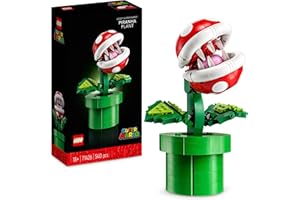 LEGO Super Mario Planta Piraña, Figura de Personaje Articulada con Tubería y 2 Monedas, Maqueta para Construir para Adultos, Decoración de Habitación, Regalo para Hombres, Mujeres y Adolescentes 71426