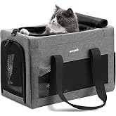 Pecute Transportin Cat Airplane Allowed, Stable Conveyor Cat, Grey | 5 mm Thickened Steel Wire Structure, Small Dog Carrier w