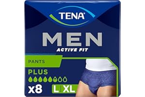 Tena Sous Vêtement Homme Active Fit Taille L Bleu, 8 unités