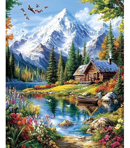 RICUVED Vaso Fiore Dipingere con i Numeri 20x30 cm per Principianti e Adulti –Fiore Kit Pittura Completo con Tela di Alta Qualità, Pittura ad Olio, Pennelli e Cornice in Legno