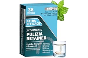 ESMILE - Pastiglie Apparecchi Ortodontici per Pulizia Apparecchio Denti,Bite Notturno e Dentiera - Compresse Pulizia Dentiere Effervescenti con Risultati Rapidi In 30 Minuti Di Applicazione
