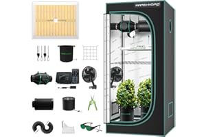 MARS HYDRO TS1000 Indoor Cultivo Kit Completo TS1000 150W led Cultivo Dimmable Completo Specturm UV IR, 80x80x160cm Grow Tent, Kit Cultivo Interior, con 4" Digital Ventilador en línea Filtro Kit