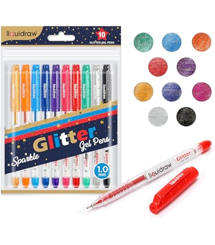 Penne Gel Glitter Super Lucide - Set Da 12 Colori Per Disegnare, Colorare E Creare Con Stile - Foto 10