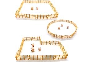 DHER recinto della fattoria Recinto per Animali Fattoria 50 pezzi accessori del recinto dello zoo, mini recinto del giardino, recinto di plastica della fattoria mini recinto del cavallo recinto (giallo)