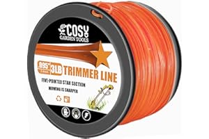 COSY GARDEN TOOLS Fil de débroussailleuse Orange Pentagone Qualité Commerciale Corde Universelle en Nylon de qualité supérieure (2.4mm x 337m)