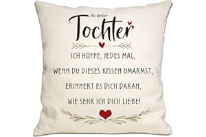 Bommex Tochter Geschenk von Mum Dad Ich hoffe, jedes Mal, wenn Sie Dieses Kissen umarmen, erinnert es Sie daran, wie sehr ich Sie Liebe Kissenbezug Tochter Geburtstag (Tochter)