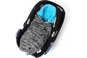Cocoon Babies, Baby Blanket With Holes for 3-5 Point Harness Straps, Fits Pushchair, Car Seat, Pram, Buggy, Lined With Washable Soft Fleece, 0-6 Months, Ocean Blue