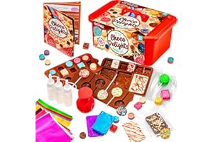 GIRLZONE Little Choco Delights Maker Kit: Fabrica tus Bombones, Barras y Piruletas de Chocolate con Moldes de Silicona