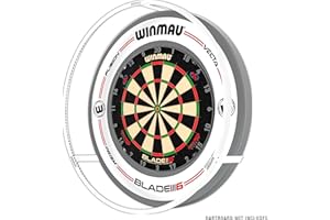 WINMAU Plasma Dartboard Light with Pro-Line Surround –Available in Black or Ice | LED Ring Light for Shadow-Free Illumination & Wall Protection | Dart Board Lighting & Surround Bundle