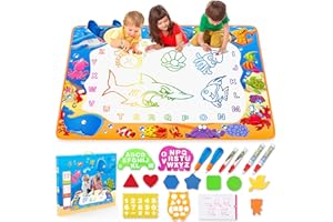 TAILMEI Water Doodle Mat,Kids Painting Writing Color Doodle Drawing Mat Toy Bring Magic Pens Educational Toys for Age 2 3 4 5 6 7 Year Old Girls Boys Age Toddler Birthday Gifts