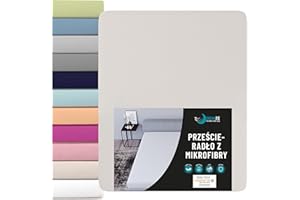 Dreamzie prześcieradło z gumką na materac 135 x 190 cm, 100% poliestrowa mikrofibra, beżowe, certyfikat Oeko Tex, bez substancji chemicznych, miękki efekt skórki brzoskwini