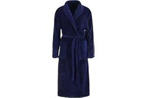 Brandsseller Peignoir en microfibre unisexe en tailles S/M et L/XL, coloris crème, rose, marron, bleu marine et gris